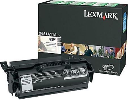 Lexmark X651A11A Return Program Black Toner Cartridge, Works with Lexmark X656dte, X658de, X656de, X658de, X658dme, X658dfe, X654de, X658dme, X658dfe, X652de, X651de and X651de Printers; 7000 standard pages Declared yield value in accordance with ISO/IEC 19752, New Genuine Original OEM Lexmark Brand, UPC 734646073707 (X651-A11A X651A-11A X651A11 X651 A11A)