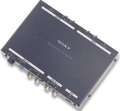 Sony XA-300 UniLink Auxiliary Input Adapter, 2 RCA Line level inputs, USB input for use with laptop computer, Headphone output with volume control, Unilink Changer Pass-through, Two sets of stereo RCA inputs (accepts audio from Sony changer), Dimensions (W x H x D) 5-7/8