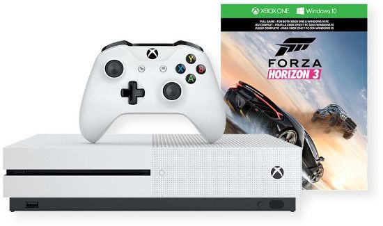 Microsoft XBOX XBOXONESB2 Xbox One S 1TB Console; White; Xbox One S 1TB unit; Wireless controller; Ultra HD Blu-ray and video streaming; Brilliant graphics with High Dynamic Range; Forza Horizon 3 game included; UPC 636657056710 (XBOX XBOX ONE XBOX-ONE XBOX-ONE-1TB XBOXONE-SB2 XBOX-ONE-SB2-FORZA)