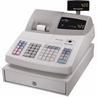 Sharp XE-A202 Electronic Cash Register, 99 pre-programmed departments easily separate product types, 1200 Price Look Ups, White (XEA202 XE A202 XEA-202 SHAXEA202)