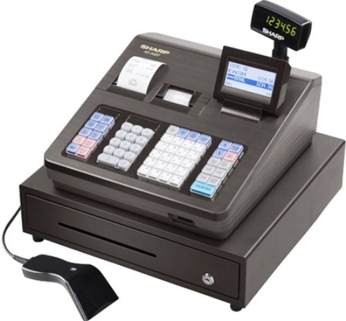 Sharp XE-A507 Electronic Cash Register, Scanner included for fast and accurate checkout, Dual roll tape prints copy for customer and operator records, 99 Pre-Programmed Departments, 40 Clerks, 7000 Price Look-ups - for quick and accurate entry, Class leading 3.7 inch LCD operator display, 5-Line Operator and Single-Line Customer Display, UPC 074000049659 (XEA507 XE A507 XEA-507 XEA 507)