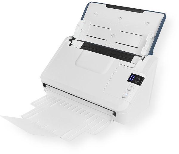Xerox XD35-U Personal Desktop Scanner, White; Fold-up Design; 8000-sheet Daily Duty Cycle; Contact Image Sensor; Hi-speed USB 2.0; Ultrasonic Double Feed Detection; Speeds up to 45 ppm / 90 ipm at 200 or 300 dpi; 50-sheet ADF Tray; Dimensions (WxDxH): 11.2