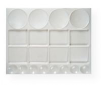 Heritage Arts XLGTRAY Extra Large Rectangular Palette; 10" x 13" palette features four large and eight small paint wells, plus eight roomy mixing wells; Made of durable, solvent-resistant plastic for use with oils and acrylics; Shipping Weight 0.43 lb; Shipping Dimensions 13.19 x 10.04 x 0.25 in; UPC 088354810025 (HERITAGEARTSXLGTRAY HERITAGEARTS-XLGTRAY HERITAGEARTS/XLGTRAY ARTWORK) 