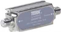 Terk XMAMP18 Home XM Amplifier, For use with XM6 Home Antenna, Extends the Home Antenna RG-6 Cable an additional 30m, Ensures the strongest possible XM signal to the home receiver, One In-Line Amp must be placed every 30m for optimum performance, No special cable needed. Uses standard RG-6 cable, 18dB In-Line Amplifier, UPC 044476029714 (XM-AMP18 XMAMP-18 XMAMP 18 XM AMP18) 