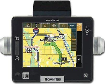 Dual XNAV3500P Electronics GPS Portable Navigation System, 3.5-inch diagonal Display size,4:3 Standard Display format, 320 x 240 Resolution, 16.7 million Colors, 12 parallel Channels, GPS status indicator, Multimedia player/viewer, Internal speaker, 3.5mm audio output, LED left/right turn indicators, 3D map with day and night views (XNAV3500P XNAV-3500P XNAV 3500P)