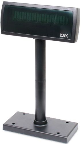 POS-X XP8200S Pole Display with Serial Cable, Universal + OPOS USB Powered, Black, Pattern 5 x 7 dot matrix, Brightness 300-700 cd/m2, Character 95 alphanumeric/32 international, Character Size (W x H) .207