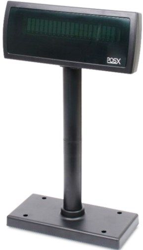 POS-X XP8200U Customer Pole Display, Black, Pattern 5 x 7 dot matrix, Brightness 300-700 cd/m2, Character 95 alphanumeric/32 international, Character Size (W x H) .207