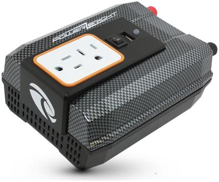 PowerBright XR400-12 Carbon Series Power Inverter; Carbon Fiber Design; Micro Chip Technology; USB Port; Built-in Cooling Fan; Overload Indicator; Power ON/OFF Switch (XR40012 XR400 12 XR-40012 XR-400 Power Bright)