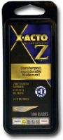 X-Acto XZ611 Z-Series No. 11 Zirconium Nitride-Coated Blades, 100 Blades Per Pack; X-Acto's sharpest and most durable blade; Atomically sharpened and zirconium nitride-coated; Stays sharper longer than standard No. 11 blades; Easily cuts plastic, balsa, thin metal, cloth, film and acetate; Blister-carded knife comes with a cap; UPC 079946006117 (XACTOXZ611 XACTO XZ611 XZ 611 XZ-611) 