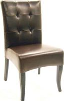 Wholesale Interiors Y-073-001-DRK-BRN Set of Two Claudius Dining Chair in Dark Brown, Sturdy wooden frame, Upholstery in high quality bi-cast leather, Comfortable foam fill, Panel stitching and button tufting add durability, 19.7" Seat Height, 16.9" Seat Depth, 23.6" BackToFront (Y073001DRKBRN Y-073-001-DRK-BRN Y 073 001 DRK BRN Y073001 Y-073-001 Y 073 001) 