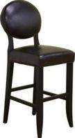 Wholesale Interiors Y-639-001 Furio Dark Brown Leather Barstool, Deep espresso brown bycast leather, Black wood legs with non-marking feet, Bottom of seat lined with black material, Padded seating, 18" W x 21" D x 46" H Chair, 17" W x 16.5" D x 29" H Seat, 13.6" H from floor Footrest, UPC 878445006648 (Y639001 Y-639-001 Y 639 001) 