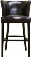 Wholesale Interiors Y-770-BRN Cleto Espresso Brown Leather Bar Stool, Hardwood frame and legs, Black colored legs, Non-marking feet help protect flooring, Wide seat and curved back provides a place to relax in, 29" x depth 17" Seat Height, UPC 878445008109 (Y770BRN Y-770-BRN Y 770 BRN Y770BROWN Y 770 BROWN Y-770-BROWN) 