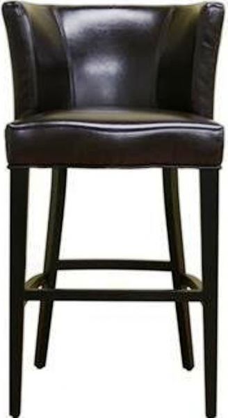Wholesale Interiors Y-770-BRN Cleto Espresso Brown Leather Bar Stool, Hardwood frame and legs, Black colored legs, Non-marking feet help protect flooring, Wide seat and curved back provides a place to relax in, 29