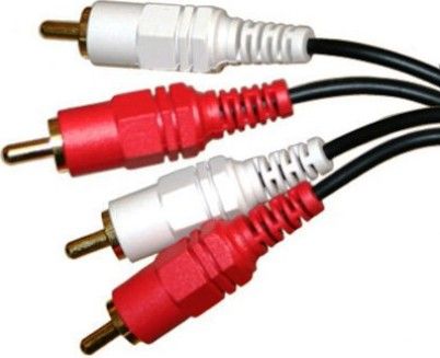 Plus YCB-A2RCA-2RCA RCA Male to 2 RCA Male 6Ft. Stereo Audio Cable, Dual audio cable with RCA plugs, Ideal for stereo audio applications, Can be used to connect to the left/right audio connections found on many projectors (YCBA2RCA2RCA YCBA2RCA-2RCA YCB-A2RCA2RCA)