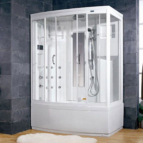 Ariel Ameristeam ZA208-L Left Steam Shower, Standard 110v, ETL listed (US & Canada electrical safety), Computer control panel with timer, Steam sauna with thermostatic control, Whirlpool massage jets, Acupuncture body massage jets, Overhead rainfall showerhead, Multifunctional handheld showerhead, Temperature setting/display, Ventilation fan (ZA208L ZA208 ZA-208L ZA 208L)