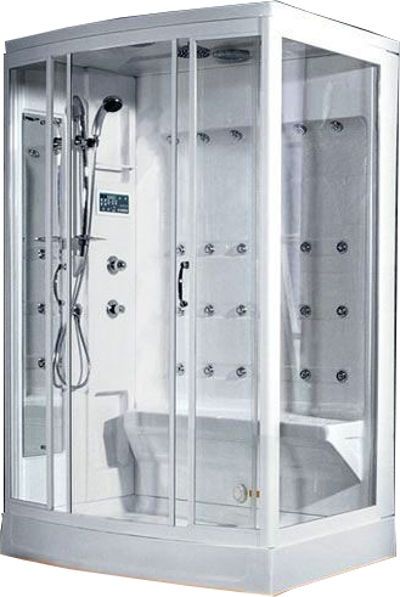 Ariel Ameristeam ZA219-L Whirlpool Left Steam Shower, Standard 110v, ETL listed (US & Canada electrical safety), Computer control panel with timer, Steam sauna with thermostatic control, Acupuncture body massage jets, Overhead rainfall showerhead, Multifunctional handheld showerhead, Temperature setting/display, Ventilation fan (ZA219L ZA219 ZA-219-L ZA 219-L)