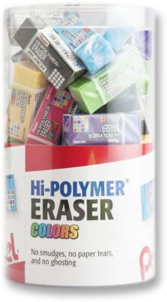 Pentel ZEH05CRM-4D Hi-Polymer, COLORS Eraser Display; 3.5