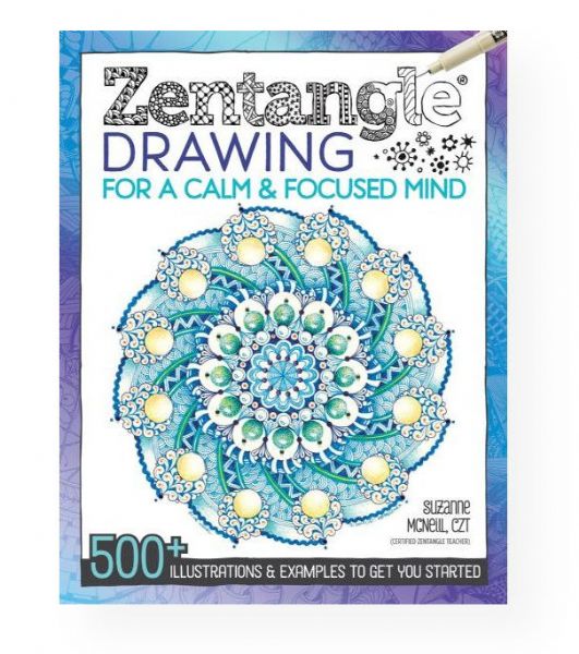 Zentangle DO5593 Drawing for a Calm & Focused Mind; Authorized by Suzanne McNeill; This book contains over 500 illustrations and examples with step-by-step practice tangle patterns; It also includes advanced techniques for shading and coloring; 192 pages; ISBN: 978-1-4972-0058-6; Shipping Weight 1.44 lbs; Shipping Dimensions 11.00 x 8.50 x 0.75 inches; EAN 9781497200586 (ZENTANGLEDO5593 ZENTANGLE-DO5593 DRAWING)