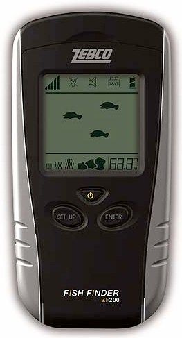 Zebco ZF200 CP4 Digital Portable Fish Finder, Fish Identifier, Depth Scale,  and 2-Stage Audible Fish