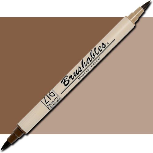 Zig MS-7700-065 Memory System Brushables Dual Tip Marker, Root Beer Float; Two color tones in one marker, Great for layering effects with two tones of the same color housed in one barrel with brush tips on both ends; Each marker contains a ZIG memory system color on one end, with the other end being a 50 percent tint of the same color; UPC 847340006893 (ZIGMS7700065 ZIG MS7700-065 MS-7700-065 ALVIN ROOT BEER FLOAT)