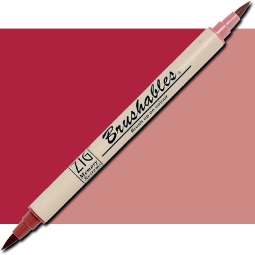 Zig MS-7700-203 Memory System Brushables Dual Tip Marker, Antique Burgundy; Two color tones in one marker, Great for layering effects with two tones of the same color housed in one barrel with brush tips on both ends; Each marker contains a ZIG memory system color on one end, with the other end being a 50 percent tint of the same color; UPC 847340006961 (ZIGMS7700203 ZIG MS7700-203 MS-7700-203 ALVIN ANTIQUE BURGUNDY)