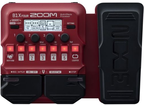 Zoom B1X FOUR Guitar MultiEffects Processor with Expression Pedal; Offers Over 70 Built-In Effects; 9 Amp Models For Simulating Classic Rigs; Up To 5 Effects Can Be Used Simultaneously, Chained Together In Any Order; Looper For Recording Up To 30 Seconds/64 Beats Of CD-Quality Audio; Auxiliary Input Jack For Connection Of Personal Music Players; UPC 884354020705 (ZOOMB1XFOUR ZOOM-B1XFOUR B1XFOUR B1X-FOUR) 