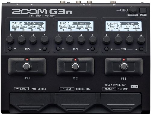 Zoom G3n Multi-Effects Processor; 70 (68 Effects, 1 Looper Pedal, And 1 Rhythm Pedal) Onboard High-Quality Digital Effects, Including Distortion, Overdrive, EQ, Compression, Delay, Reverb, Flanging, Phasing, And Chorusing; 5 New Amp Emulators Plus 5 Cabinet; 75 Custom-Designed Factory Patches; UPC 884354017101 (ZOOMG3N ZOOM-G3N G-3N G3-N) 