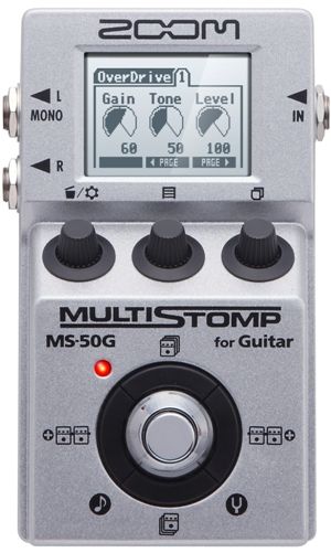 Zoom MS-50G MultiStomp Guitar Pedal; 100 Guitar Effects And Amp Models, Including Modulation, Equalization, Delay, And Reverb; Up To 6 Effects Can Be Used Simultaneously, In Any Order; 50 Memory Locations For The Storage Of User-Created Patches; 30 Preset Patches; Patch Cycling; Dual 1/4