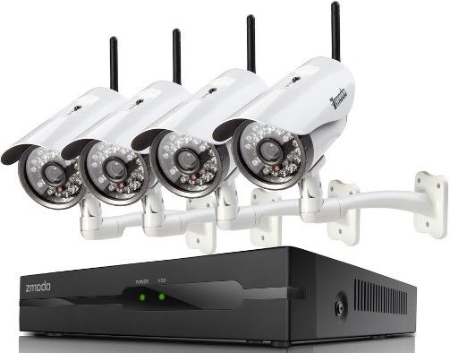Zmodo Z-PROW44B Four-Channel 720p Security NVR with 4 Outdoor Bullet WiFi Network IP Cameras, Simple Remote Access Set-up, Monitor without Worrying, Save and Relive Treasured Moments, Never Unaware of your Loved Ones, Update your Firmware through your mobile device, New Recording Experience, UPC 846655021362 (ZPROW44B Z PROW44B Z-PRO-W44B Z-PROW-44B)