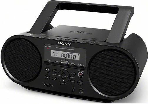 Sony ZS-RS60BT Portable CD Boombox with Bluetooth, Easy Bluetooth connectivity with NFC One-touch, USB playback, Frequency Response 87.5108.0 MHz, Station Preset 30 (FM 20, AM 10), One-Touch NFC Pairing, Play CDs or record them onto USB devices with USB REC, Feel the beat with Mega Bass, Includes 2 x 2 W speakers, AC or Battery Power, Weight Approx. 4.41 lb, UPC 027242885066 (ZSRS60BT ZS RS60BT ZSRS-60BT)