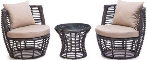 Zuo Modern 703100 Stanley Patio Stacking Set, Brown; Cylindrical patio chairs keep plush cushions at the ready; They can be easily stored by stacking the chairs and table into a graceful column; Looping synthetic weave and a unique storage option; Aluminum frame structure material; UPC 816226024177 (ZUO703100 ZUO-703100 70-3100 703-100 7031-00)