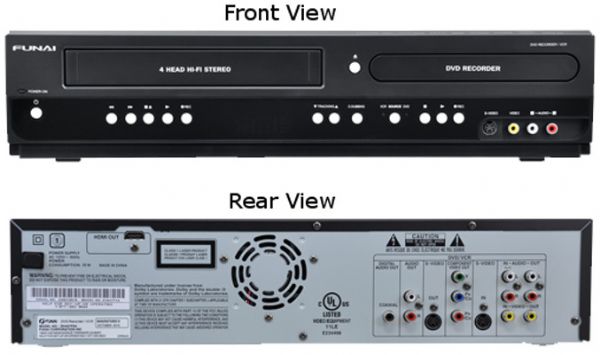 Funai ZV427FX4 DVD Recorder and VCR With Line-in Recording; One Touch recording feature; 5-Speed for Up to 8-hours Recording; HDMI Output; 1080p Up-Conversion feature; VHS to DVD conversion; 4 Head Hi-Fi Stereo; Dolby Digital Stream Out; S-Video Input/Output; DVD, VHS Tapes and Video CD Playback; UPC 053818470565 (ZV 427 FX4 ZV 427FX4 ZV427 FX4 ZV-427-FX4 ZV-427FX4 ZV427-FX4)