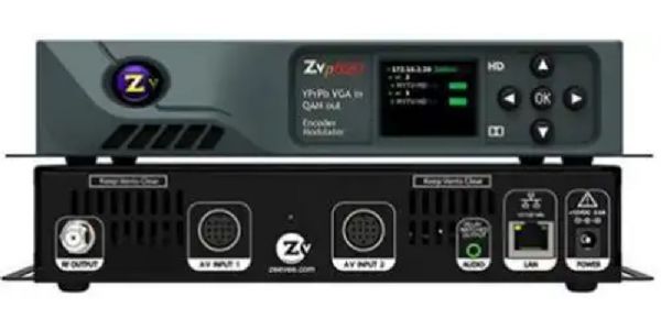 ZEEVEEIncZvPRO620NA ZeeVee Pro Series 2ch. Component or VGA; ZeeVee Pro Series VGA inputs, front panel configuration and rack/shelf mount options in one and two channel configurations; They are compliant with QAM and DVB-C standards; Full color front-panel LCD with local and/or web-based configuration and fan cooling; Closed Caption: EIA/CEA-608 captions accepted over composite video input (ZEEVEEIncZvPRO620NA DEVICE VIDEO ELECTRONIC STORAGE)