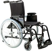 Drive Medical AK516ADA-ASF Cougar Ultra Lightweight Rehab Wheelchair, Swing away Footrests, 16" Seat,  4 Number of Wheels, 18" Back of Chair Height, 12" Closed Width, 16" Seat Depth, 16" Seat Width, 17.5"-19.5" Seat to Floor Height, 250 lbs Product Weight Capacity, Ultra-light, weighs less than 27 lbs, Multi-position back can adjust 15-degrees, UPC 822383136622 (AK516ADA-ASF AK516ADA ASF AK516ADAASF) 