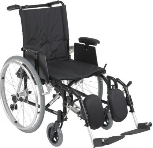 Drive Medical AK518ADA-AELR Cougar Ultra Lightweight Rehab Wheelchair, Elevating Leg Rests, 18