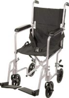 Drive Medical ATC17-SL Lightweight Transport Wheelchair, 17" Seat, Silver Frame, Black Upholstery, 4 Number of Wheels, 8" Casters, 8" Rear Wheels, 9" Closed Width, 10" Armrest Length, 18" Back of Chair Height, 27" Armrest to Floor Height, 8" Seat to Armrest Height, 19" Seat to Floor Height , 16" Depth of Seat Upholstery, 33" x 9" x 39.5" Folded Dimensions, 14" Width Between Armrest Pads, 16.5" Width Between Posts, 18.5" Width of Seat Upholstery, UPC 822383136868 (ATC17-SL ATC17 SL ATC17SL) 