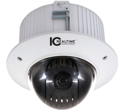 IC Realtime AVS4112C 1.3 Megapixel Mini HD-AVS PTZ Dome Camera; 1/3 Exmor CMOS Image Sensor; 1280(H) x 960(V) Effective Pixels; Progressive Scanning System; 1/1 ~ 1/30,000s Electronic Shutter Speed; Color: 0.05 Lux/F1.6, B/W: 0.005Lux/F1.6 Min. Illumination; More than 50dB S/N Ratio; 25/30/50/60fps@720P Resolution; Auto, ATW, Indoor, Outdoor, Manual White Balance; Up to 24 areas Privacy Masking; 16x Digital Zoom (AVS4112C A-VS4112C)