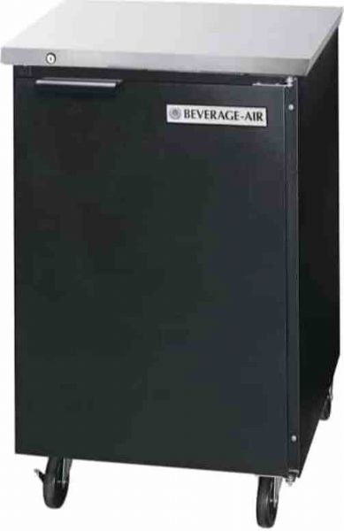Beverage Air BB24HC-1-B Black Back Bar Refrigerator with 1 Solid Door - 115V - 24