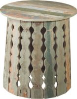 CBK Styles 102173 Reclaimed Washed Wood Side Table, Adorned with distressed finishes in sandy, Beachy shades for a true sea-inspired feel, UPC 738449250532 (102173 CBK102173 CBK-102173 CBK 102173) 