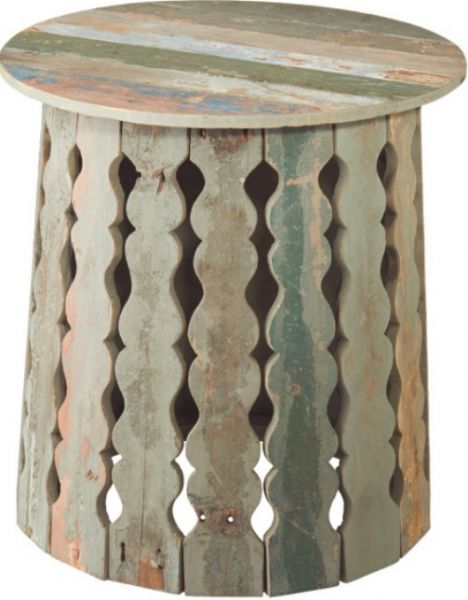 CBK Styles 102173 Reclaimed Washed Wood Side Table, Adorned with distressed finishes in sandy, Beachy shades for a true sea-inspired feel, UPC 738449250532 (102173 CBK102173 CBK-102173 CBK 102173)