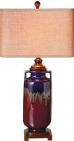 CBK Styles 103513 Blue & Brown Reactive Glaze Table Lamp, Lamp shade, Shiny finish, 100W Max, Ceramic Fixture Material, Compact Fluorescent Bulbe, In-Line Switch, Set of 2, UPC 738449223703 (103513 CBK103513 CBK-103513 CBK 103513) 