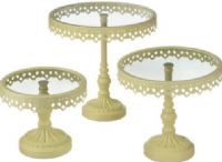 CBK Style 105021 Yellow Round Pedestal Cake Stands, Set of 3, UPC 738449255483 (105021 CBK105021 CBK-105021 CBK 105021) 