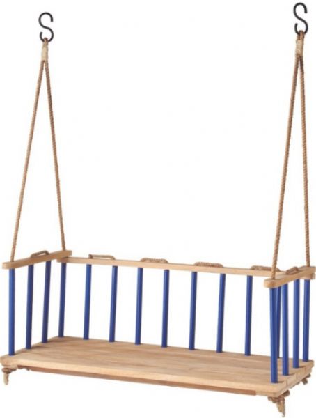 CBK Style 106190 Blue Hanging Porch Swing Bench, Mango Wood material, Rope, UPC 738449255971 (106190 CBK106190 CBK-106190 CBK 106190)