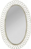 CBK Style 107049 Distressed Ivory Oval Wall Mirror, Traditional style, Ivory finish, 30 H x 16 W Mirror Dimensions , UPC 738449250914, 39" H x 25.25" W x 1" D Overall (107049 CBK107049 CBK-107049 CBK 107049) 