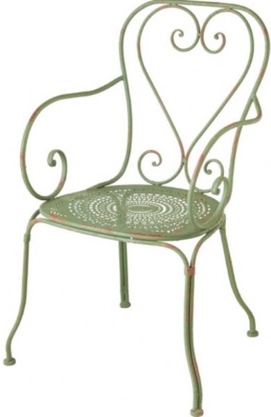 CBK Style 107051 Distressed Green Chair with Arms, Outdoor safe, Distressed finish, Set of 2, UPC 738449252437 (107051 CBK107051 CBK-107051 CBK 107051)