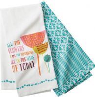 CBK Style 109704 All The Flowers Of All The Tomorrows & Crochet Design Tea Towels Set, Set of 4, UPC 738449320587 (109704 CBK109704 CBK-109704 CBK 109704) 