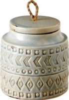CBK Style 116774 Small Grey Pattern Canister with Rope Pull, UPC 738449370841 (116774 CBK116774 CBK-116774 CBK 116774) 