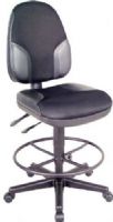 Alvin CH555-95DH Black High Back Drafting Height Monarch Chair with Leather Accents; Black chair with leather accents; High backrest provides solid orthopedic spine support and full-size upholstered seat is contoured for added comfort; Features include pneumatic height control, polypropylene seat and back shells; UPC 88354947592 (CH55595DH CH-55595DH CH-55595-DHBLACK ALVINCH55595-DH ALVIN-CH55595DH-BLACK ALVIN-CH-55595-DH) 