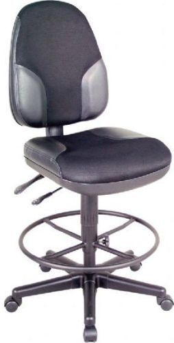 Alvin CH555-95DH Black High Back Drafting Height Monarch Chair with Leather Accents; Black chair with leather accents; High backrest provides solid orthopedic spine support and full-size upholstered seat is contoured for added comfort; Features include pneumatic height control, polypropylene seat and back shells; UPC 88354947592 (CH55595DH CH-55595DH CH-55595-DHBLACK ALVINCH55595-DH ALVIN-CH55595DH-BLACK ALVIN-CH-55595-DH)