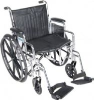 Drive Medical CS20DDA-SF Chrome Sport Wheelchair, Detachable Desk Arms, Swing away Footrests, 20" Seat, 4 Number of Wheels, 10" Armrest Length, 8" Casters, 27.5" Armrest to Floor Height, 16" Back of Chair Height, 12.5" Closed Width, 24" x 1" Rear Wheels, 16" Seat Depth, 20" Seat Width, 8" Seat to Armrest Height, 17.5"-19.5" Seat to Floor Height, 42" x 12.5" x 36" Folded Dimensions, UPC 822383231471 (CS20DDA-SF CS20DDA SF CS20DDASF) 